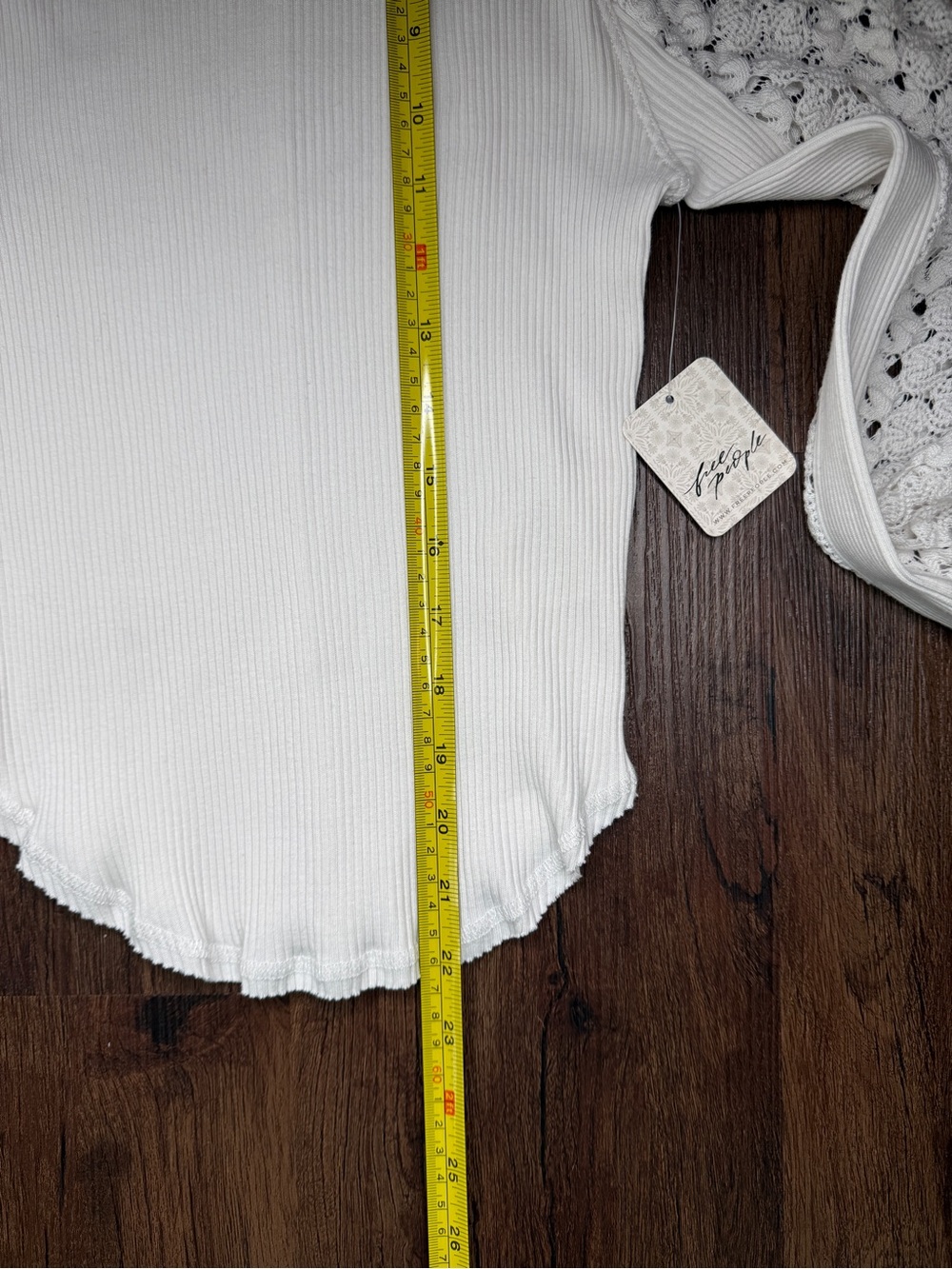 NWT Free People Clemente Crochet Sleeve Ribbed Top M - Picture 12 of 14